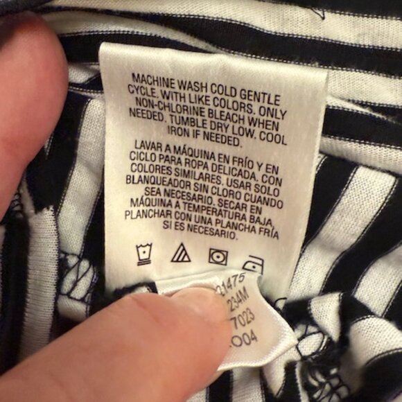 Methphor black and white stripe knit top with tie waist. - Picture 8 of 8